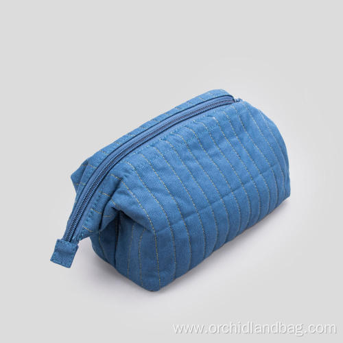Blue Cotton Cosmetic Bag